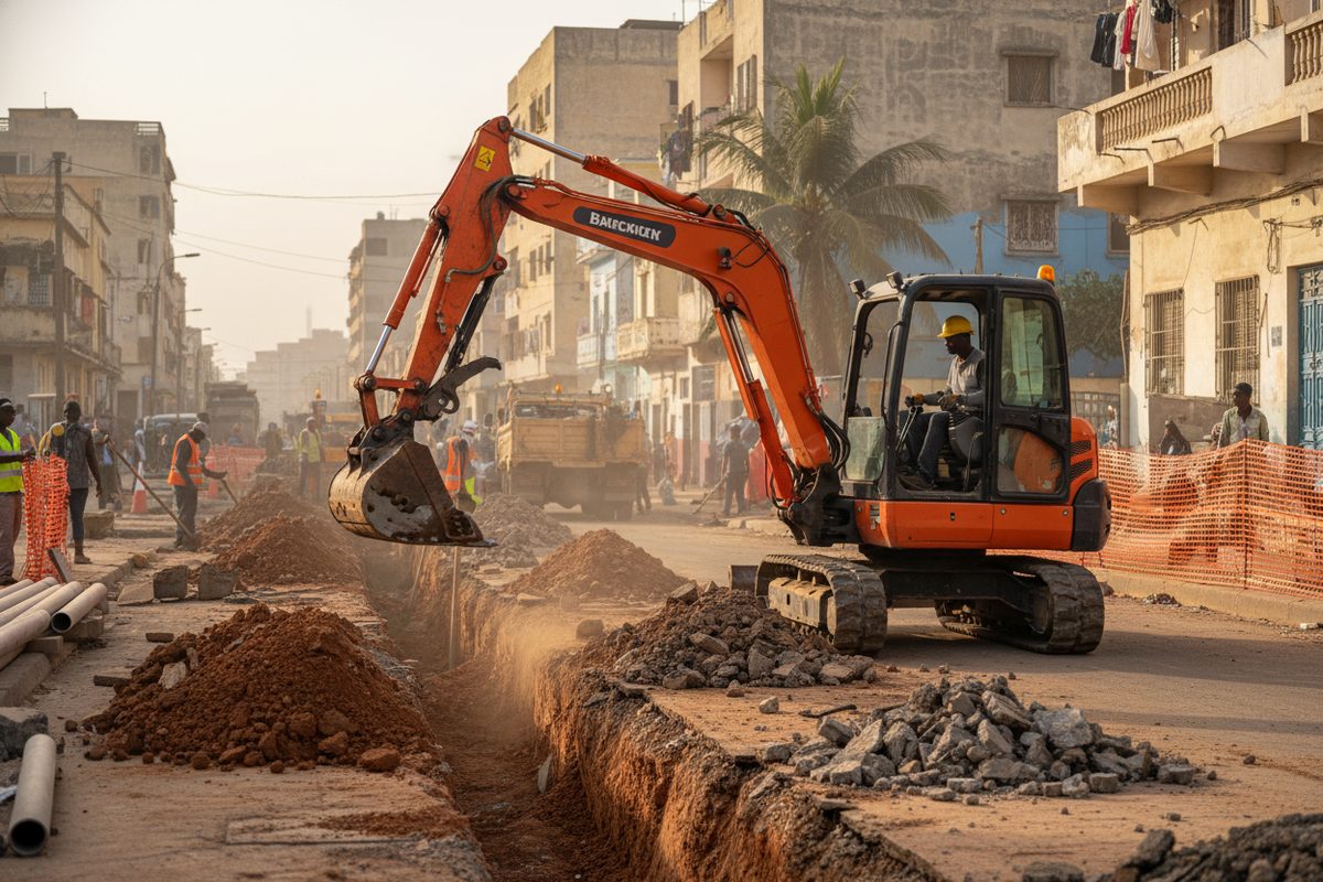 Location Mini-Pelle Compacte - 2M Transport International - Dakar Sénégal